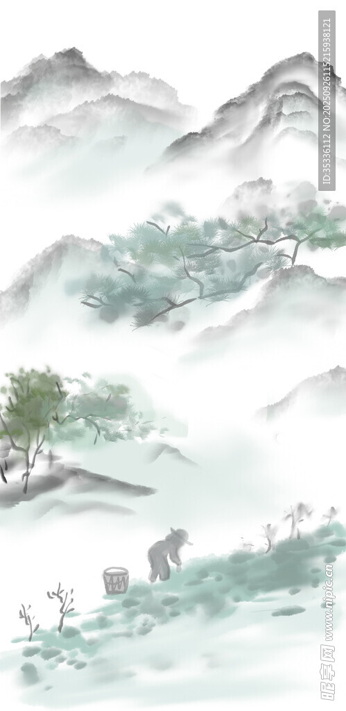 水墨山水间的悠然景致