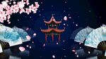 日式夜景中的古风建筑