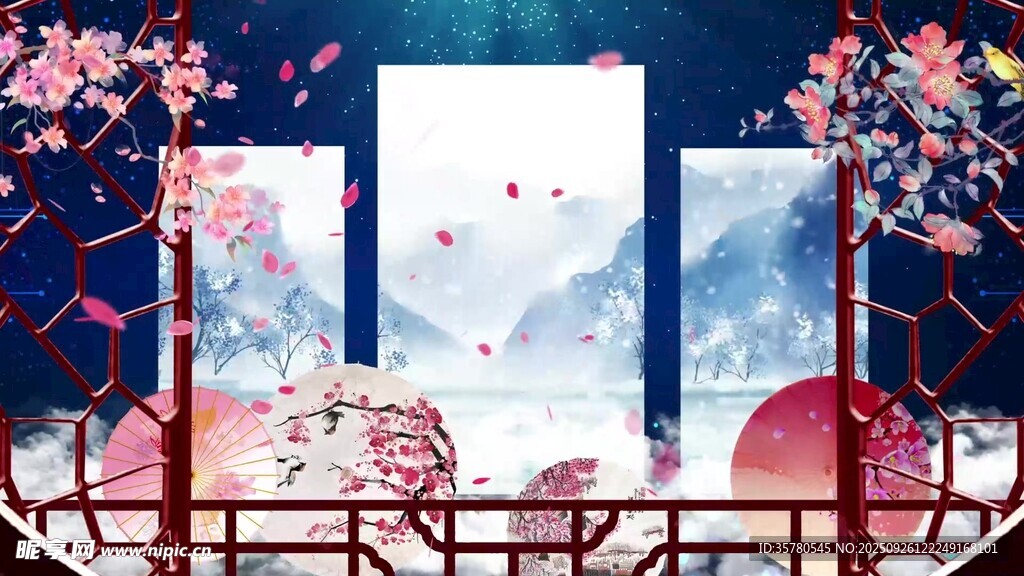 梦幻樱花下的诗意景致
