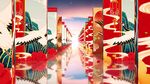 冬日雪覆中式建筑景观