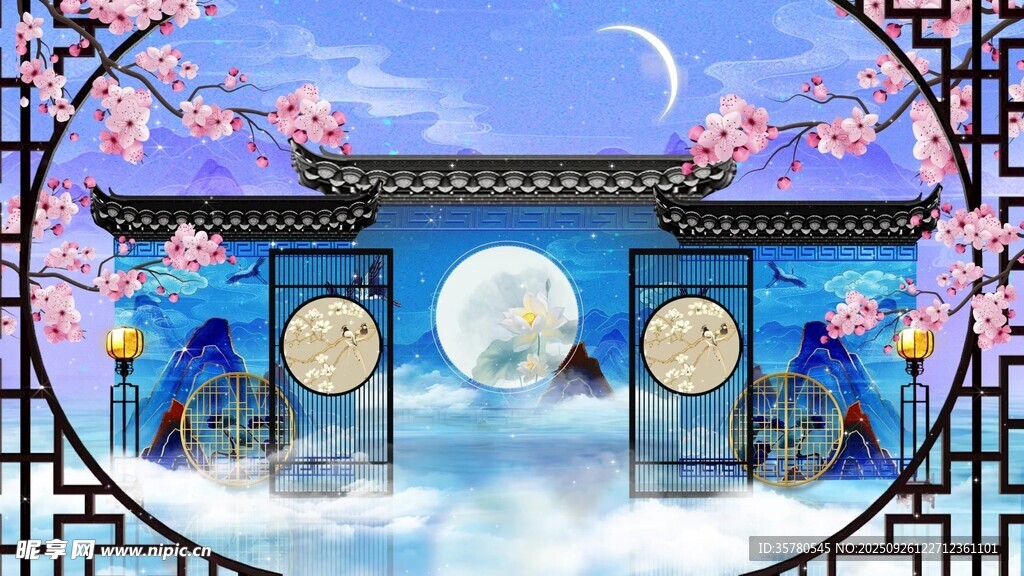 中式古典月亮门美景