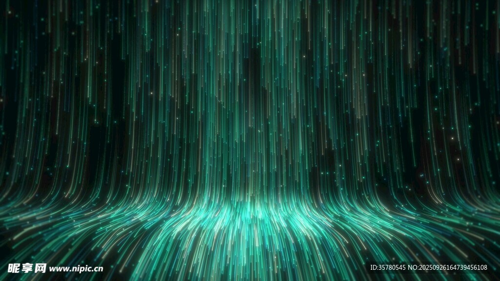 梦幻绿光粒子背景特效