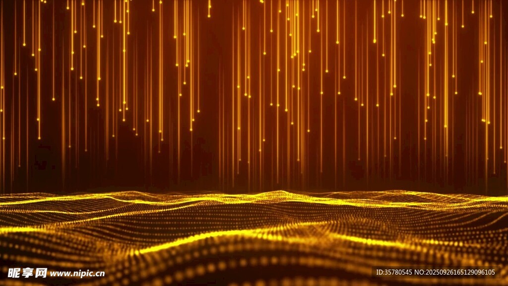 金色科技感数字光线背景