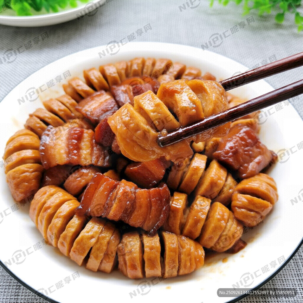 面筋卷红烧肉