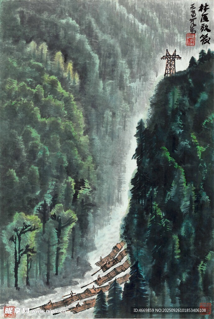 山间铁路穿行于葱郁山林