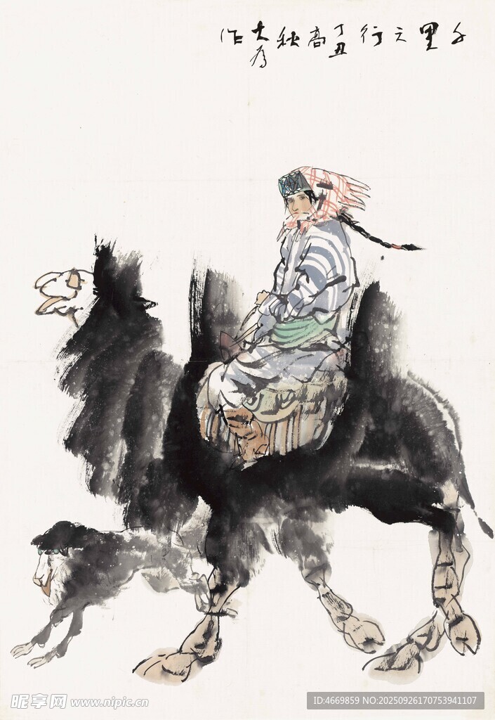 骑驼旅人图