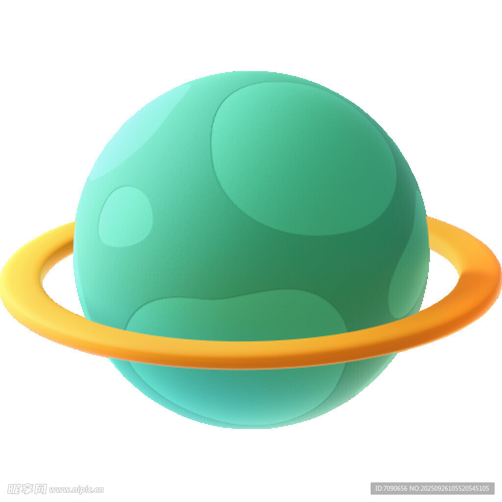 卡通风格的带环星球