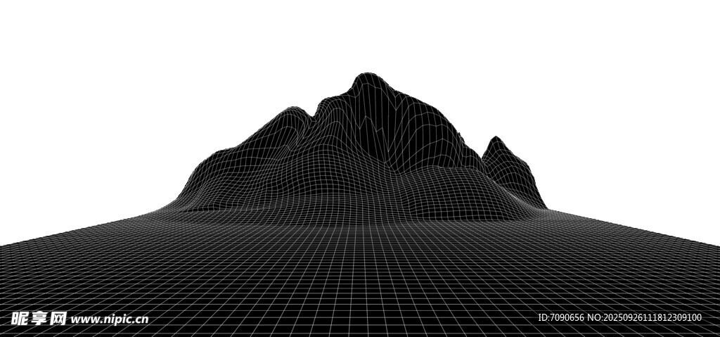 黑色立体几何山峰图案