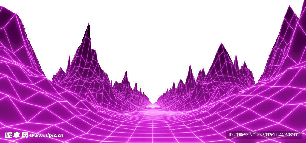 梦幻紫色山脉抽象景观