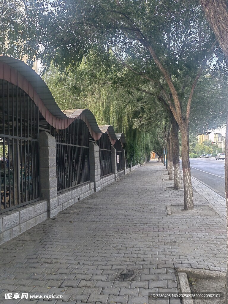 古巷小道旁的中式建筑