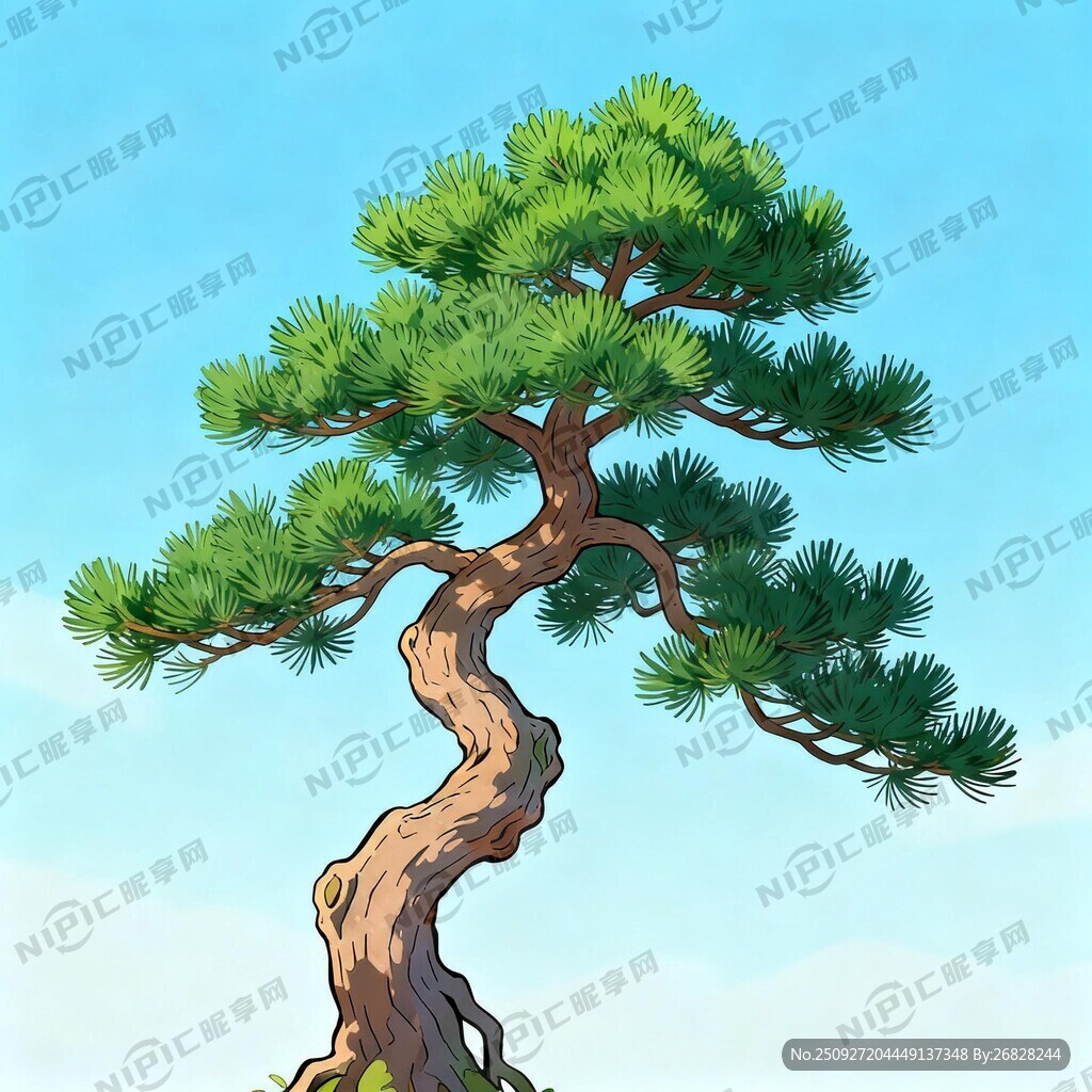 歪脖子松树 动漫效果