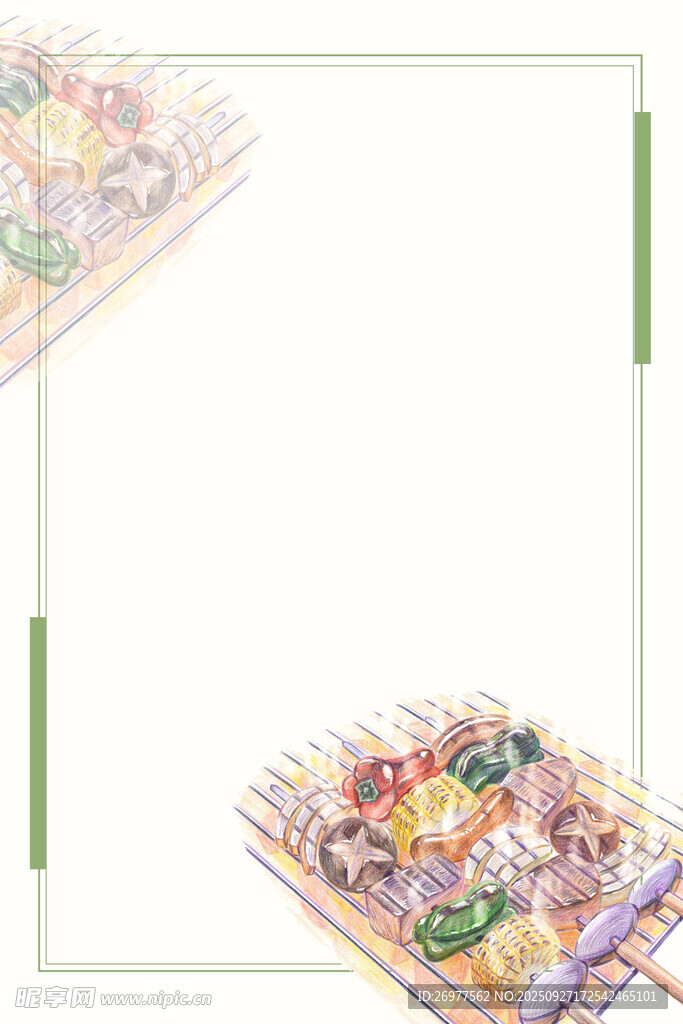  美食边框 