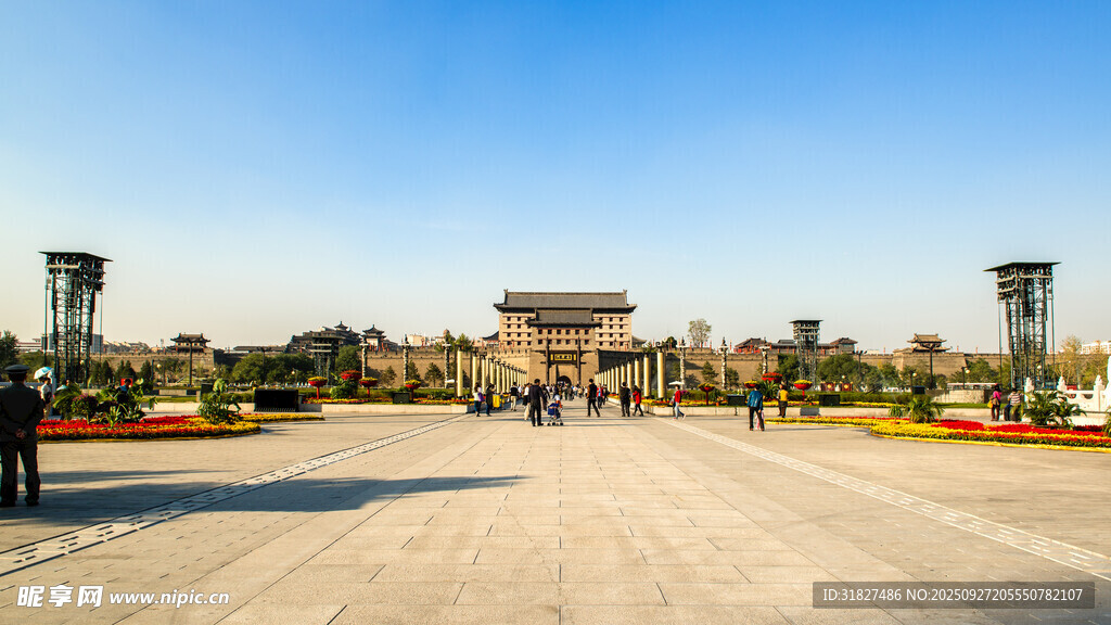 中式广场古建筑景观