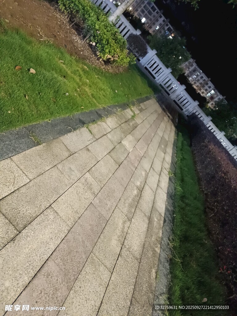 户外石阶旁的绿意景观