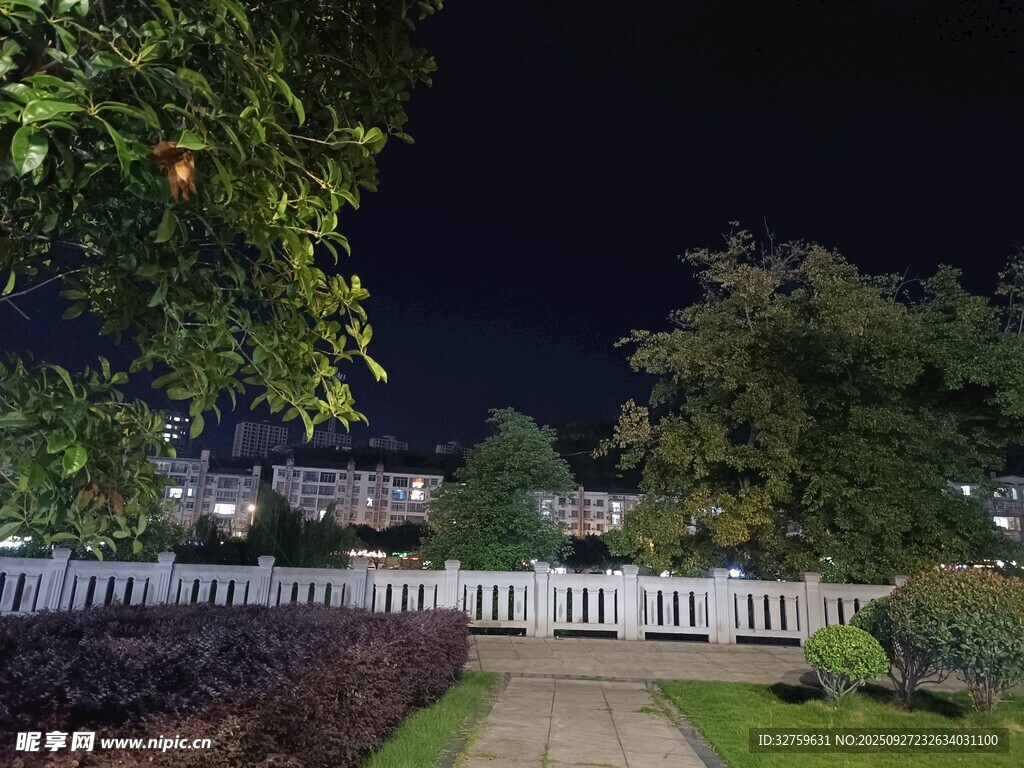 夜晚庭院美景