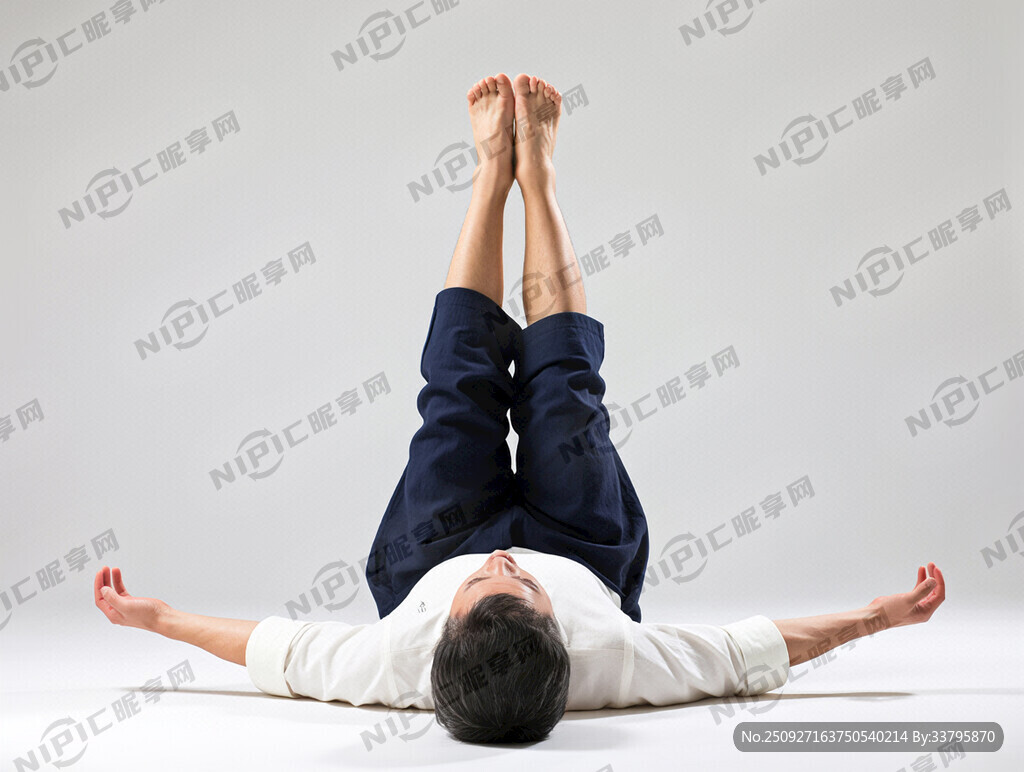 一个呼吸教学用到的图片。一个人