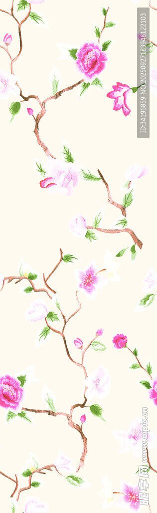 粉色花卉图案背景纹理