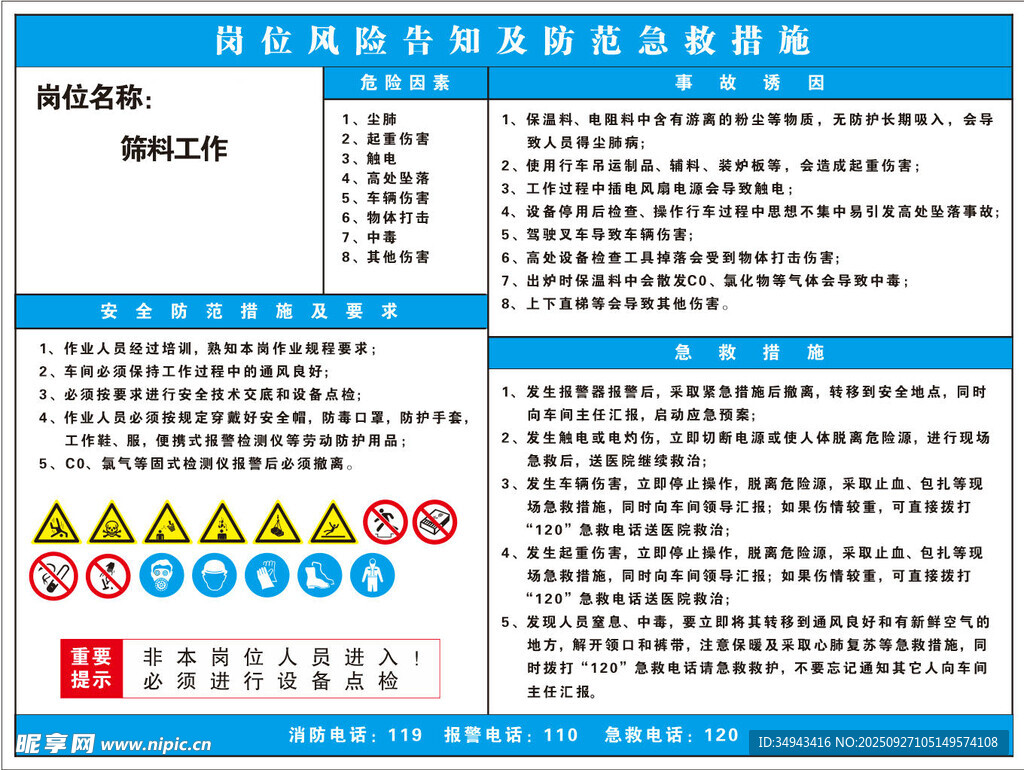 企业安全生产风险告知牌