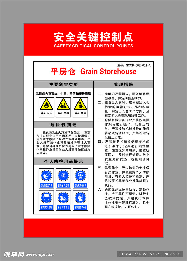 安全关键控制点标识牌
