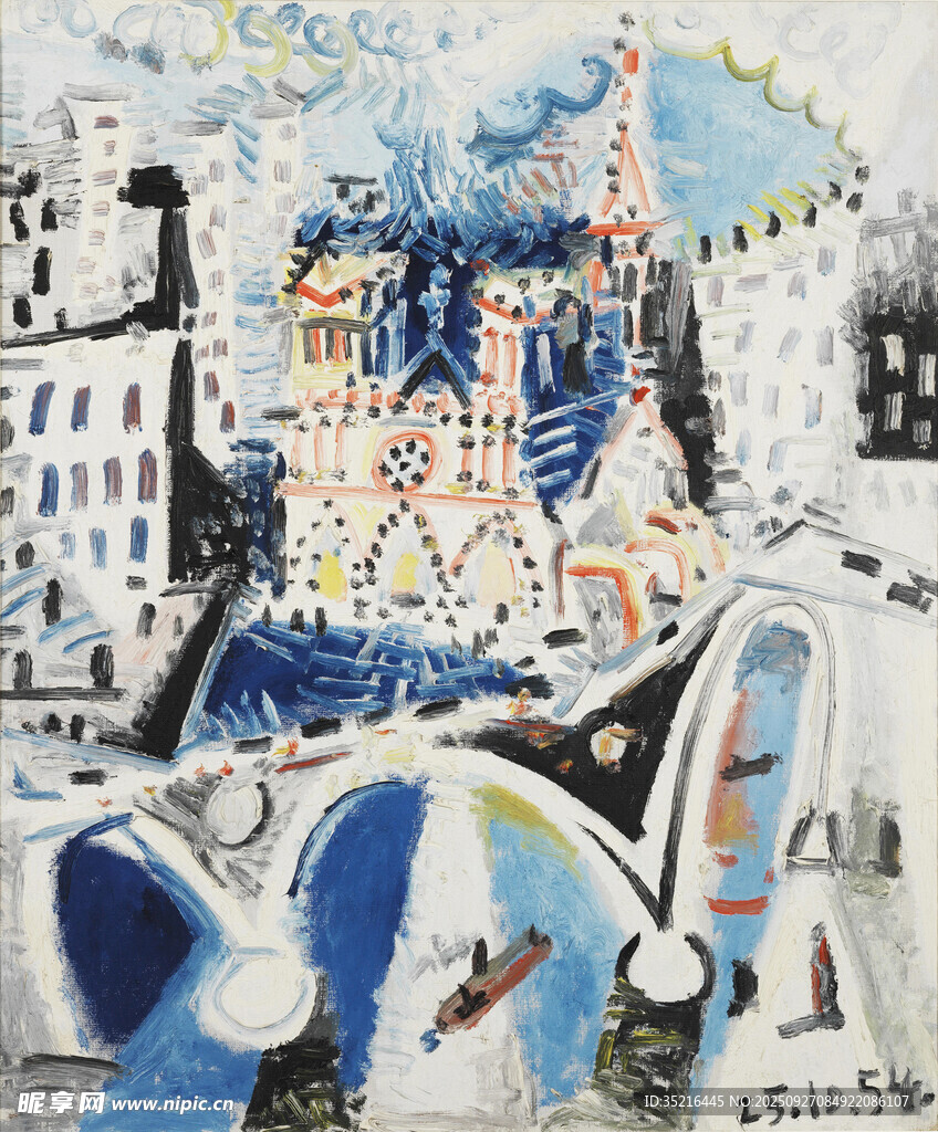 抽象城市景观艺术画作