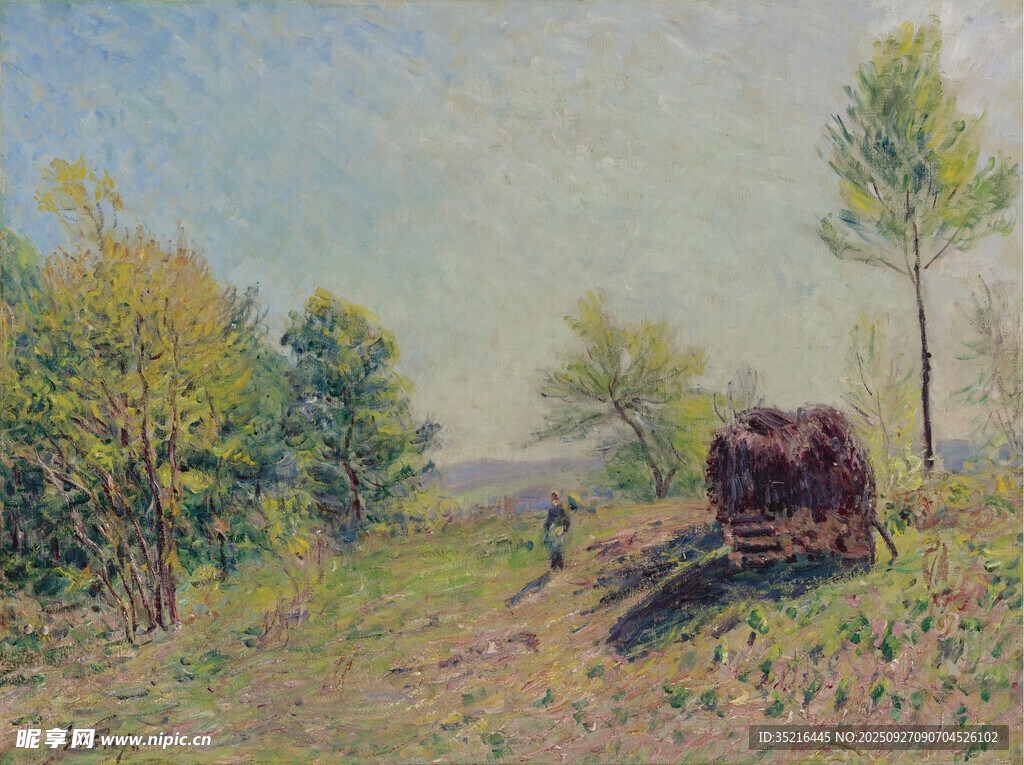 乡村田野风景油画场景
