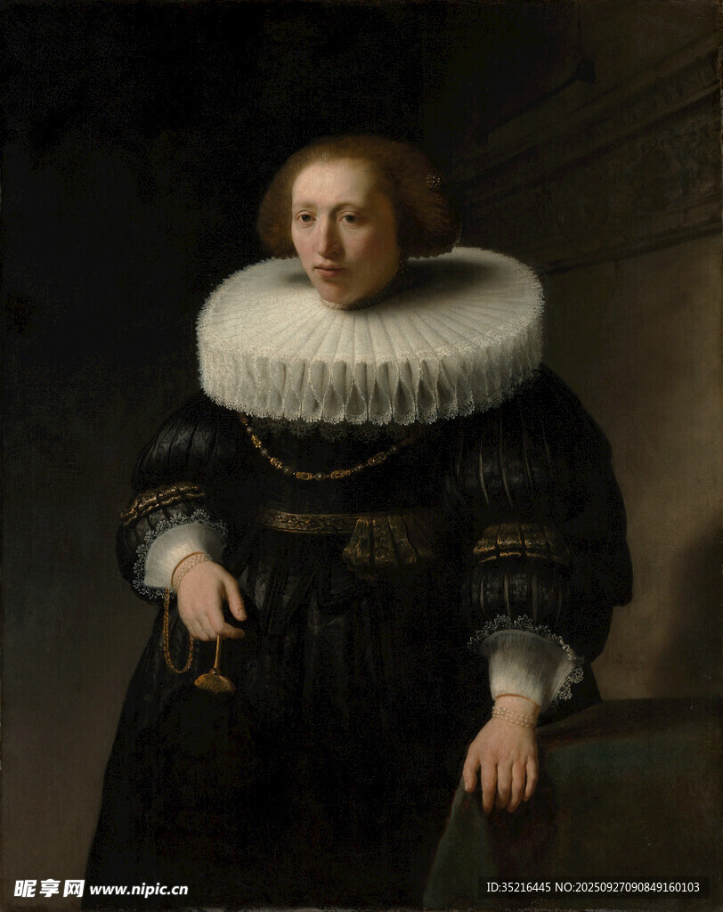 古典服饰女士肖像画