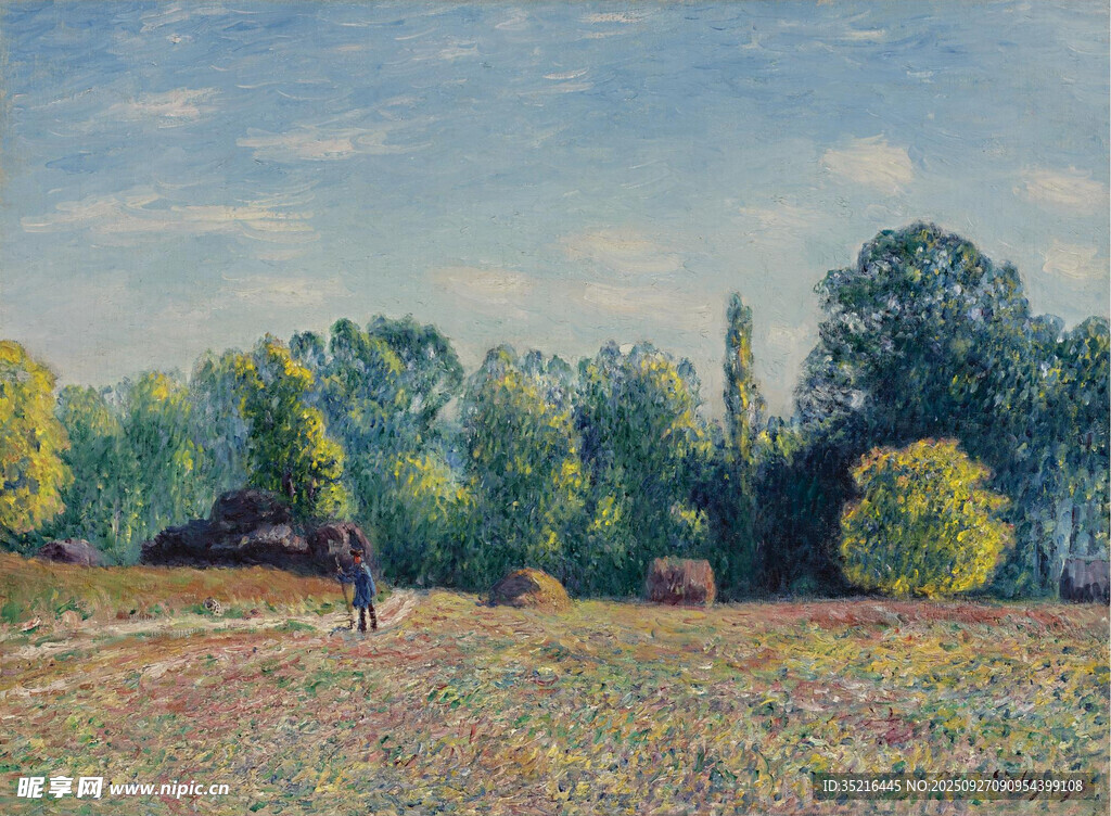 田野风光油画场景