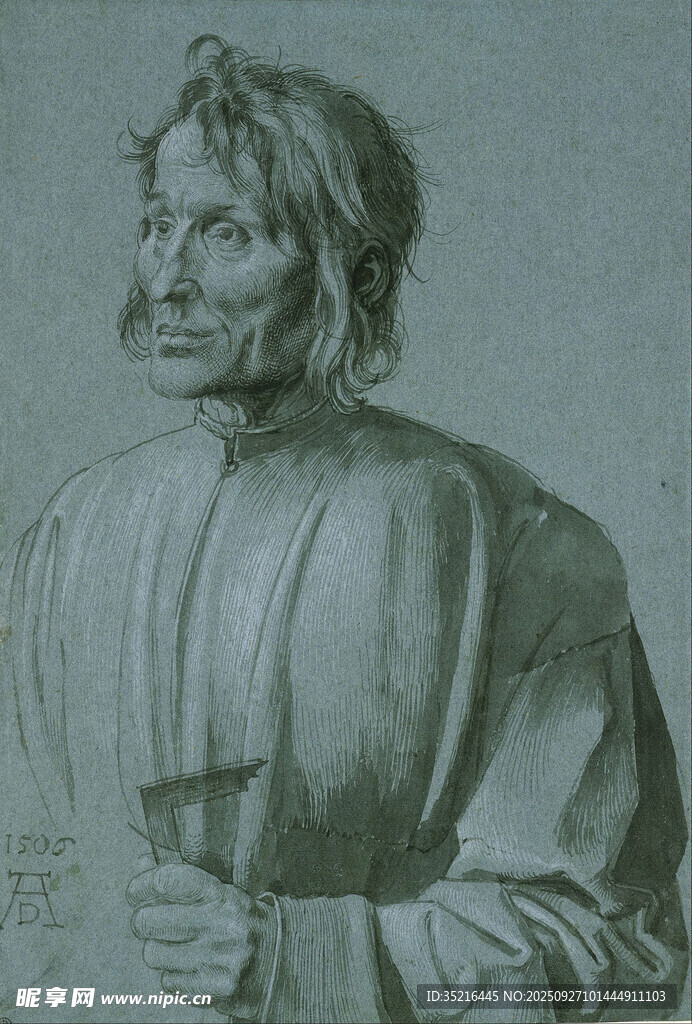 男子半身素描画像