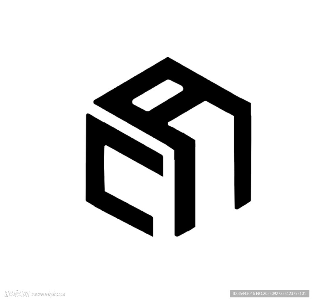 字母立体几何 logo C A