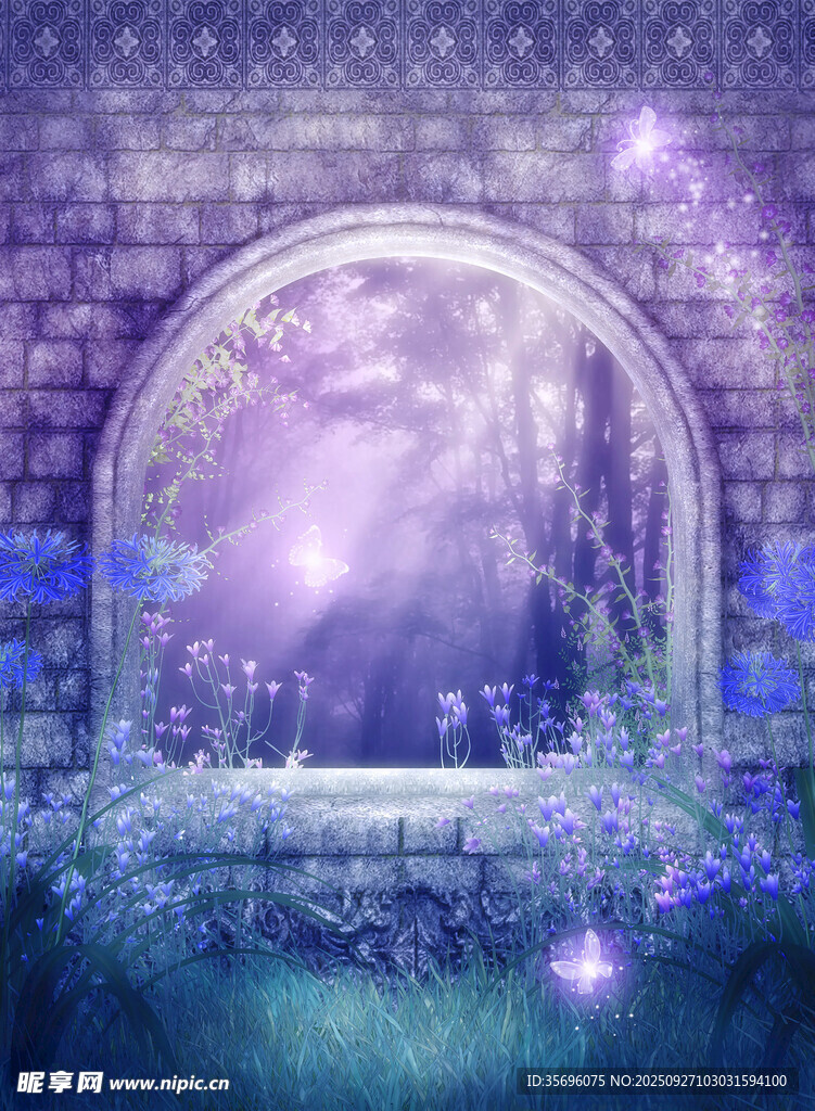 梦幻魔法拱门花园场景