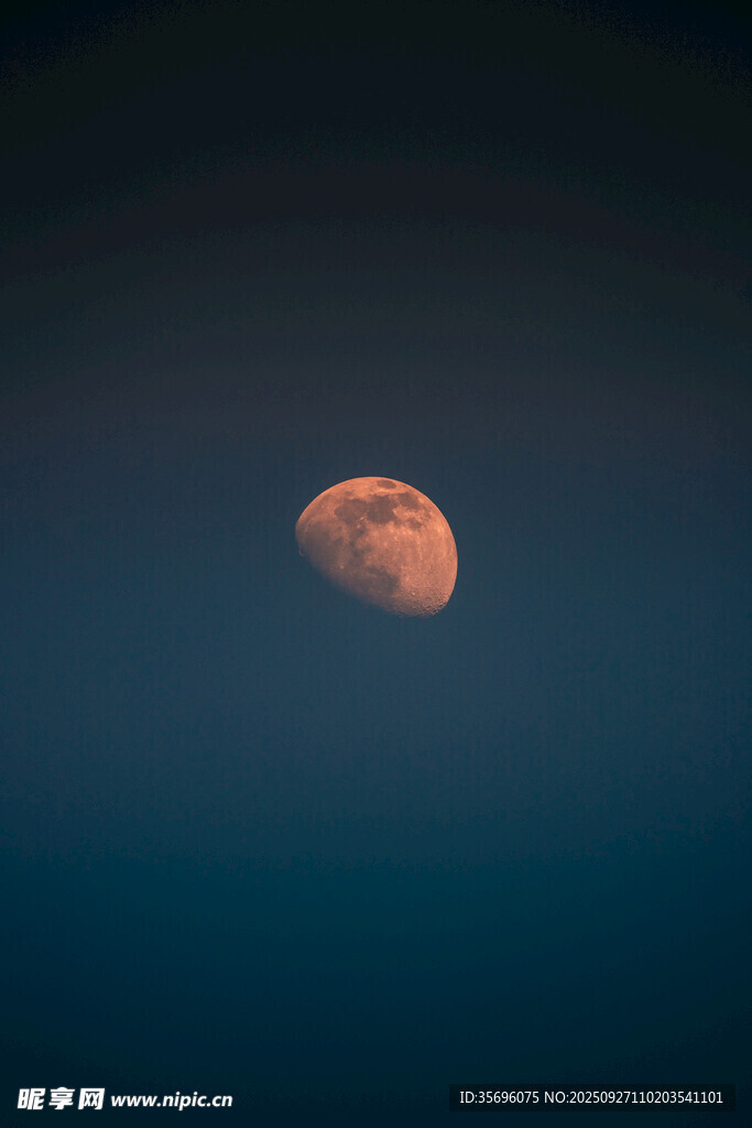 夜空中的红月