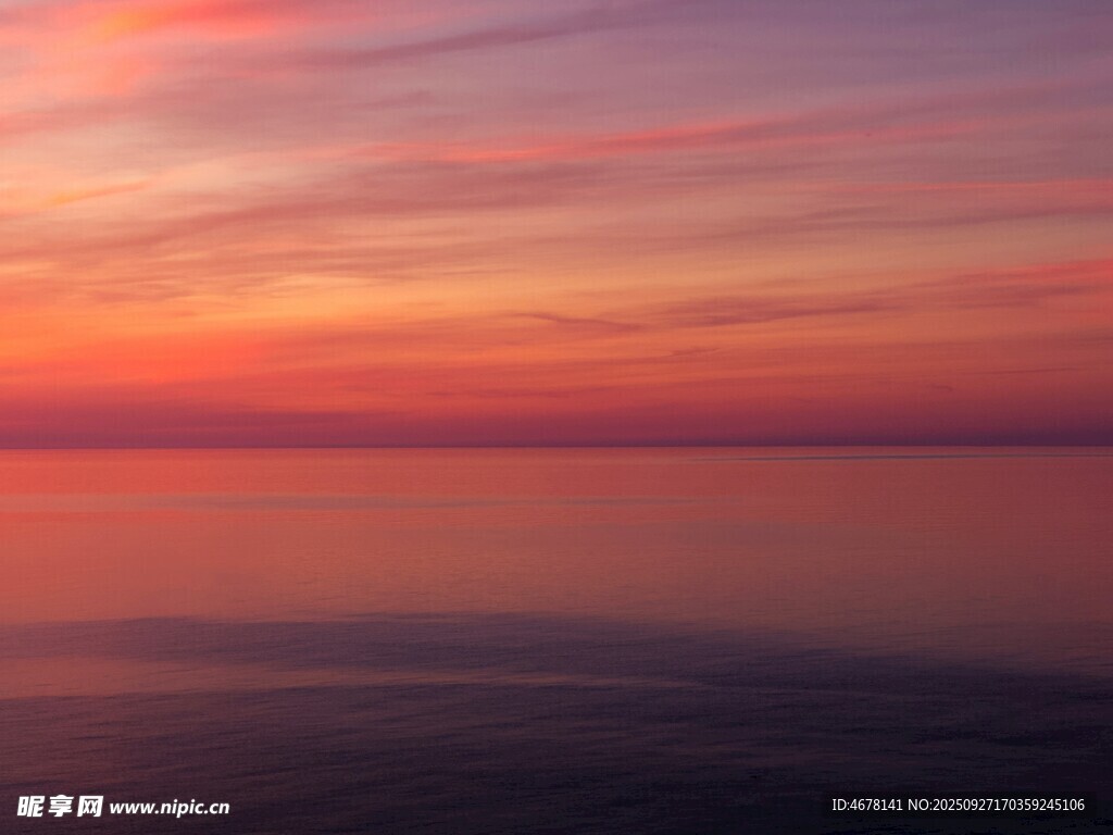 海上绚丽晚霞景观