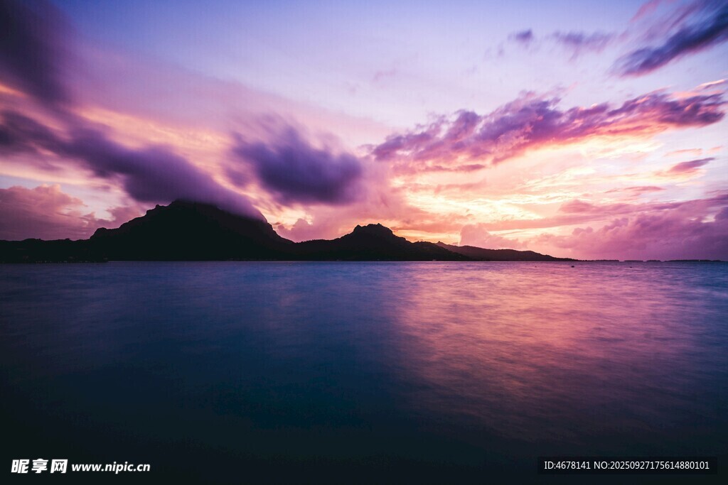 海边绝美日落霞光景致