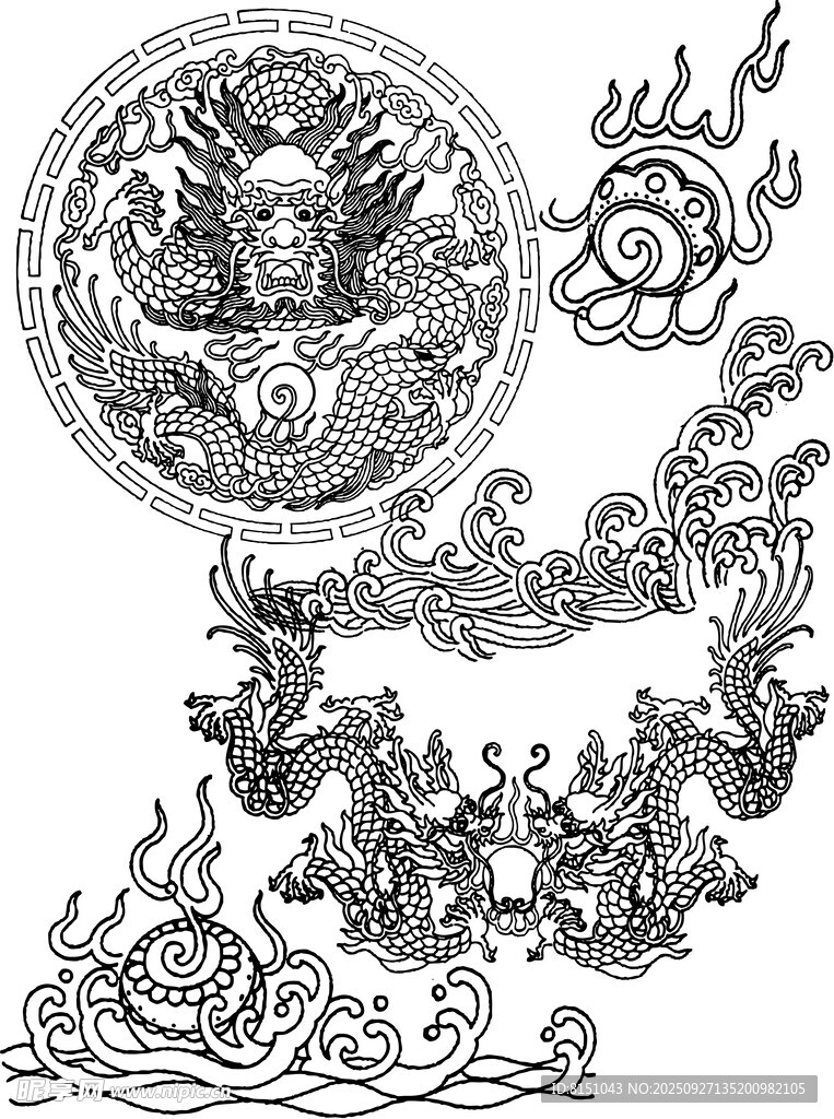 传统中式龙纹图案设计