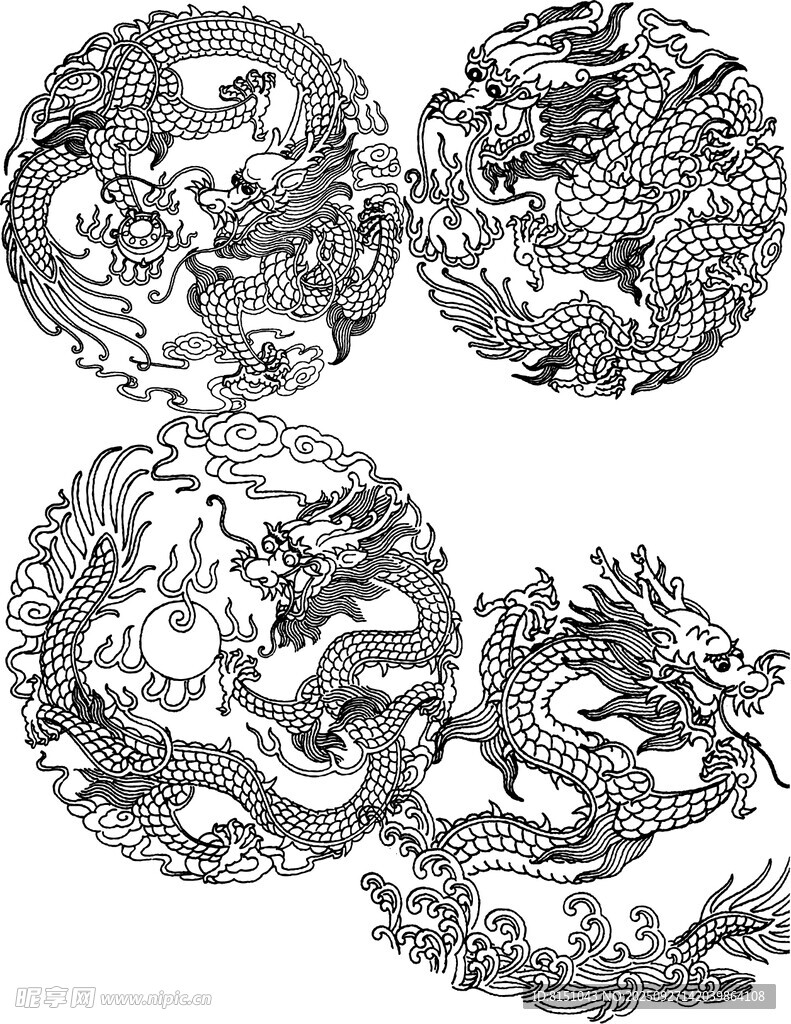 传统龙纹图案设计素材