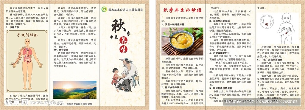 秋季中医养生  三折页
