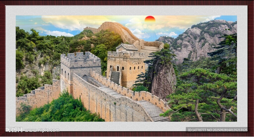 壮丽长城日出景观图