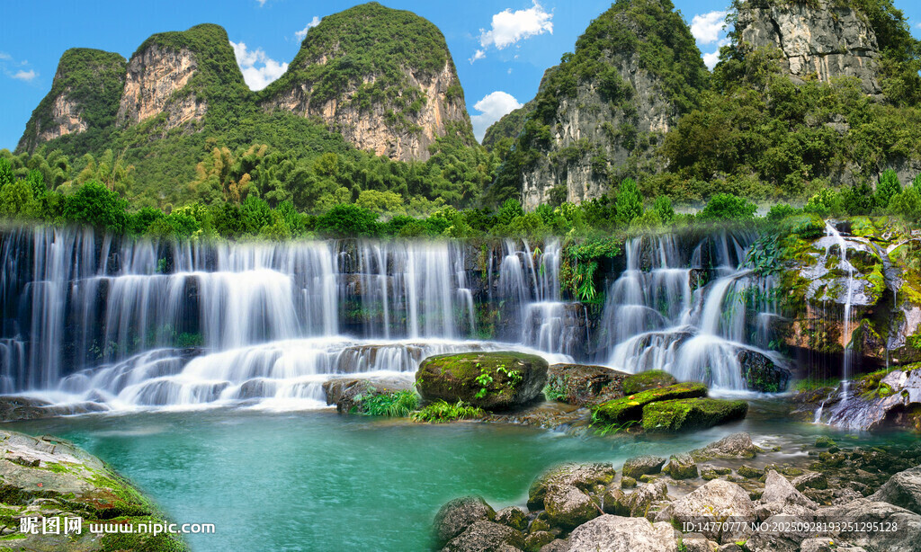 山水风景背景墙