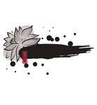 水墨风格莲花抽象图案