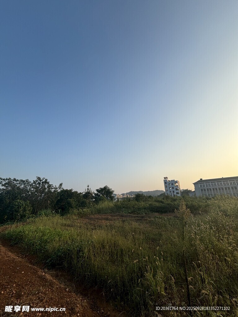 田野间的土路与开阔景致