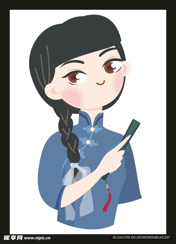 古典少女毛笔