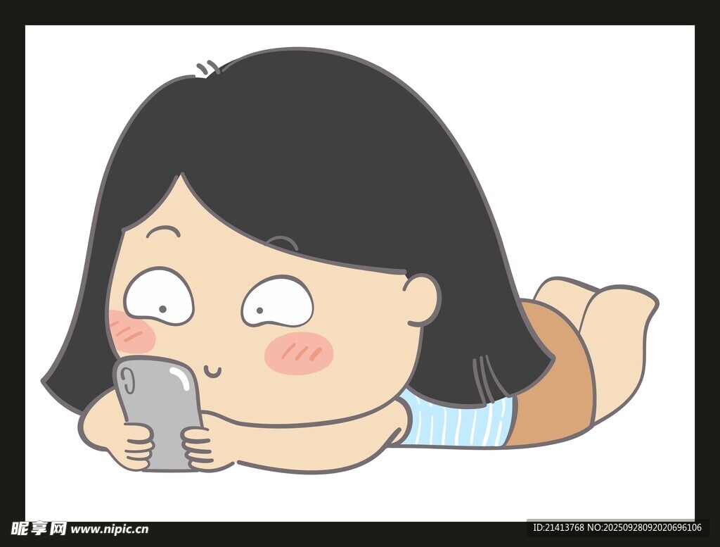 女孩趴