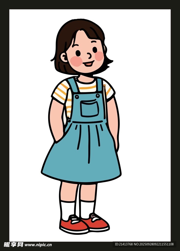 小女孩背带裙