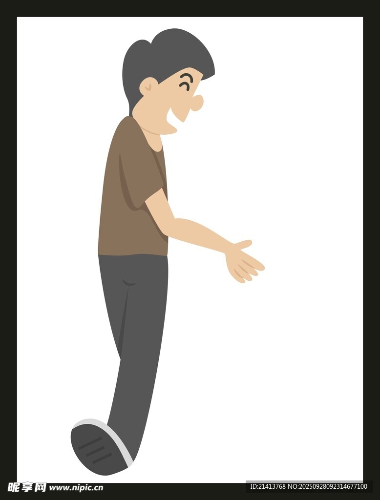 男子伸手