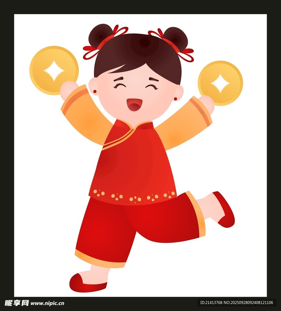 红衣女童