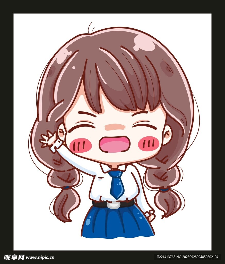 双马尾萌妹