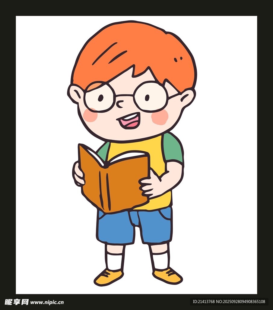 小男孩读书