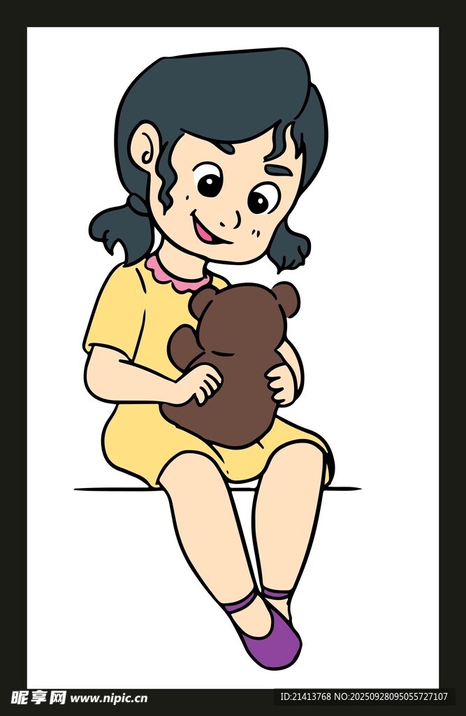 小女孩小熊