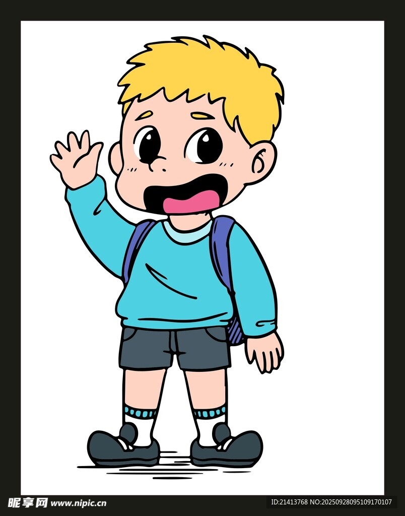 小男孩上学