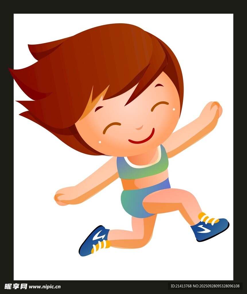 小孩奔跑